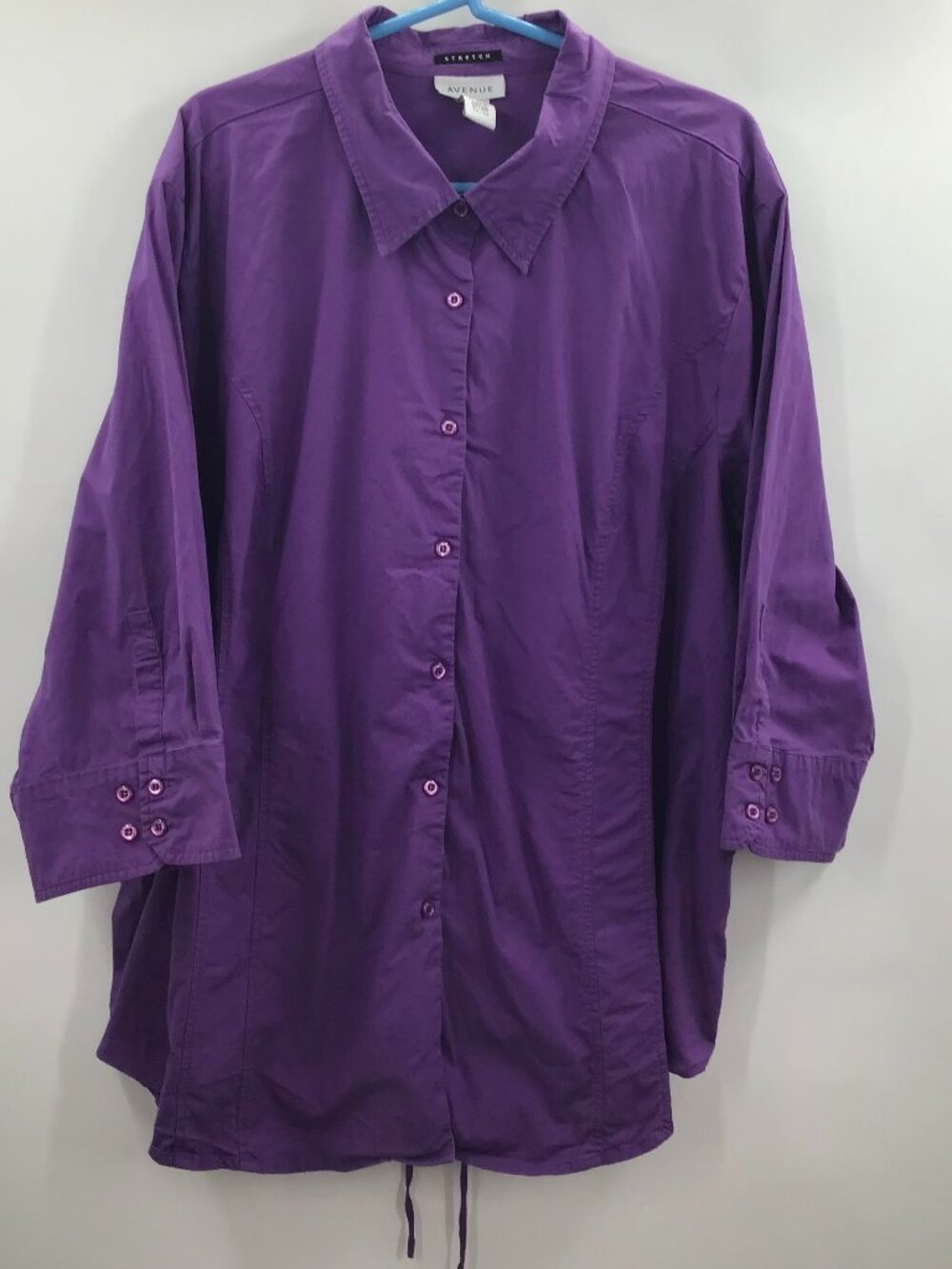 Vintage Women's 30/32 Purple STRETCH Shirt Corset Lacing Gothic Cotton Spandex